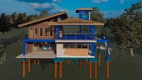 Casa de Campo São Simão - modelo estrutural BIM